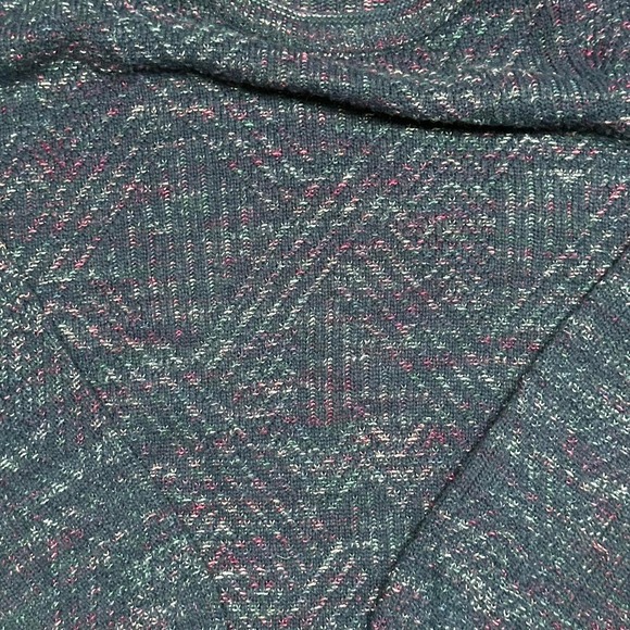 Vintage 90s AOP Pattern Knit Blue Sweater - Picture 3 of 5